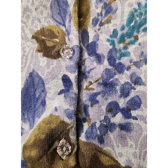 Vtg Liz Claiborne juniors sweater size M Floral Button Up Lightweight Cardigan - Picture 6 of 9